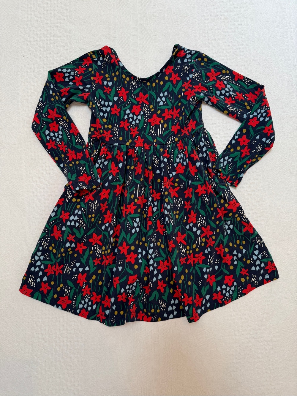 Hanna Andersson Long Sleeve Dress Girls Size 110 5 Cotton Scoop Neck